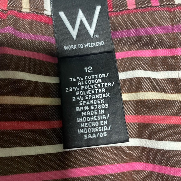 Work to Weekend Striped Women's Skirt - Pink and Brown - Picture 2 of 8